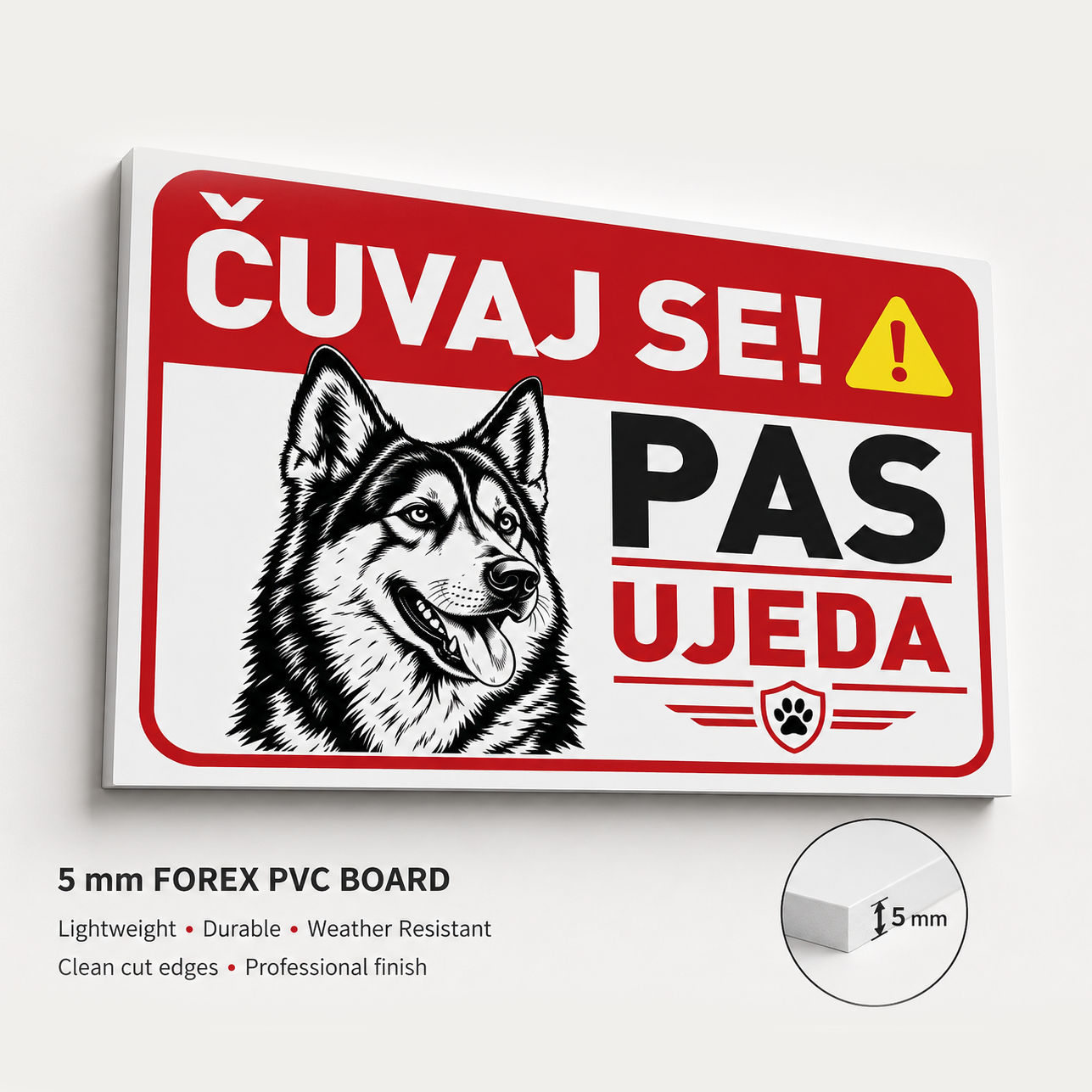 Tabla Čuvaj se - Pas Ujeda