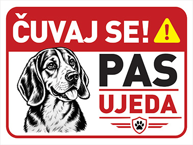 Tabla Čuvaj se - Pas Ujeda