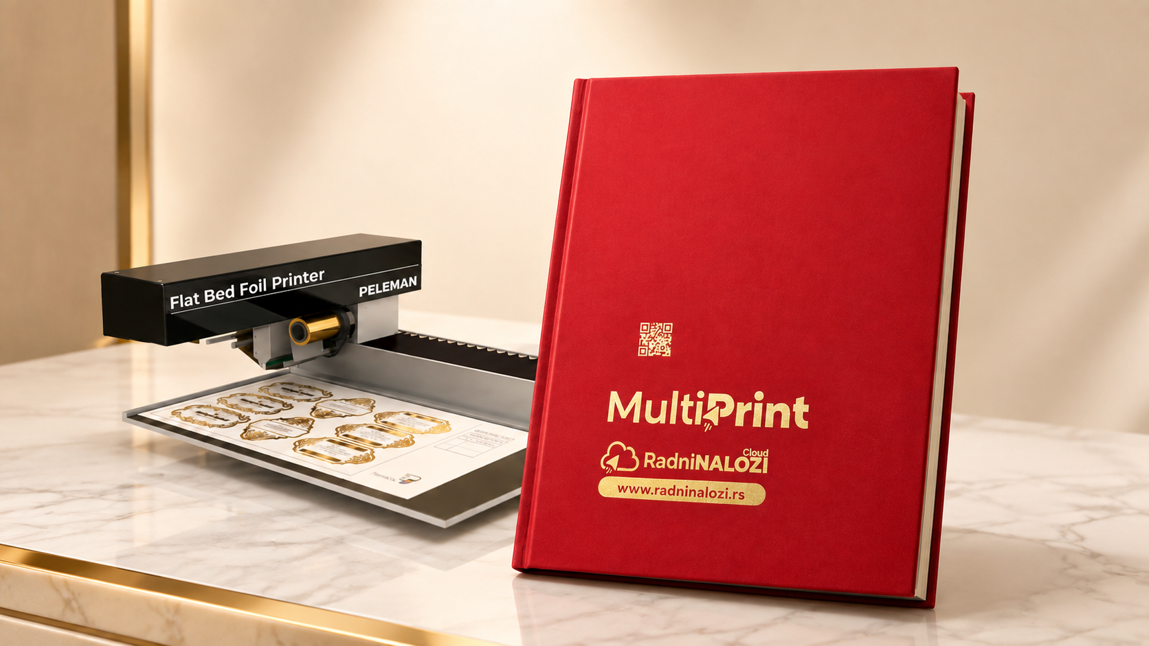 Digitalni zlatotisak bez klišea - Peleman Flat Bed Foil Printer i personalizovani rokovnik